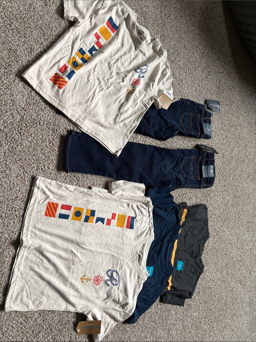 U.S. Polo Assn. Light Heather Gray Nautical Flag Graphic Tee